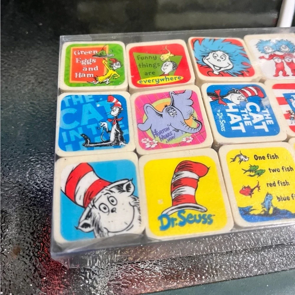 Dr. Seuss Green Eggs and Ham Cat in the Hat School erasers square x 60